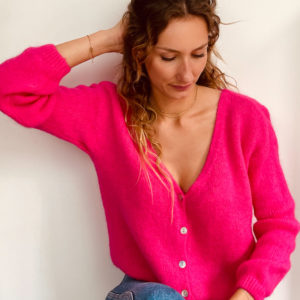 gilet-nina-cardigan-maille-otez gilet nina cardigan boutonne maille otez