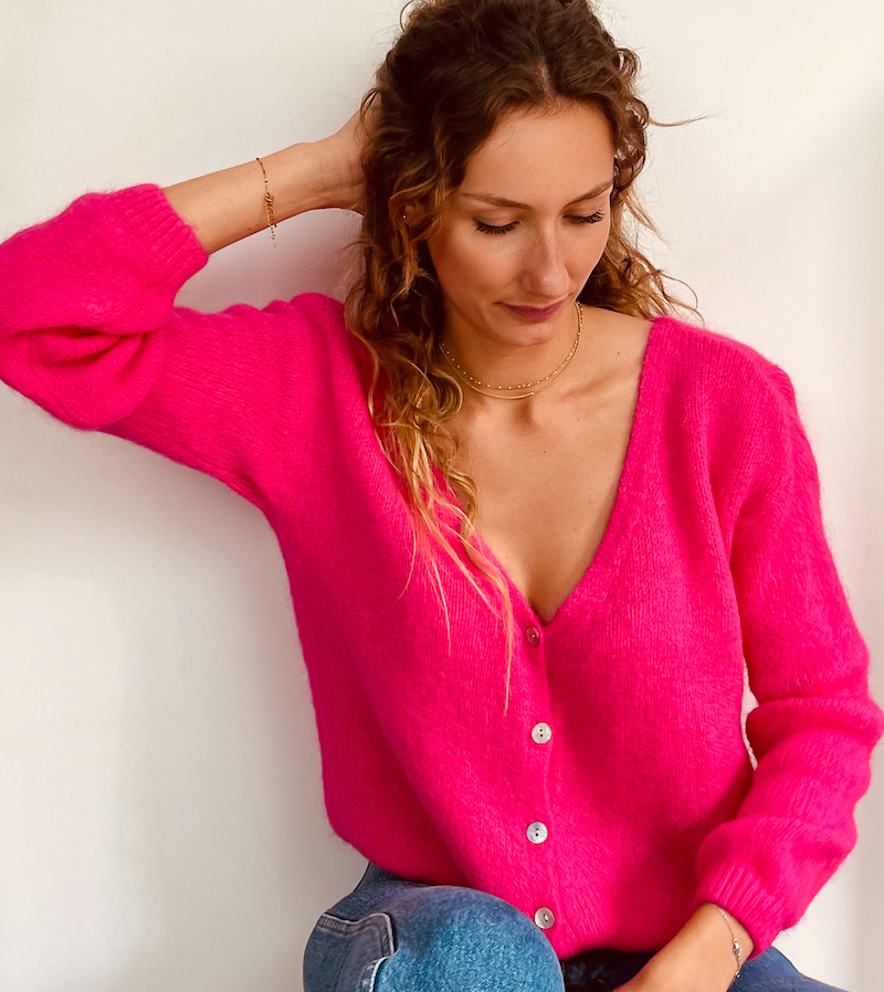 gilet nina cardigan boutonne maille otez