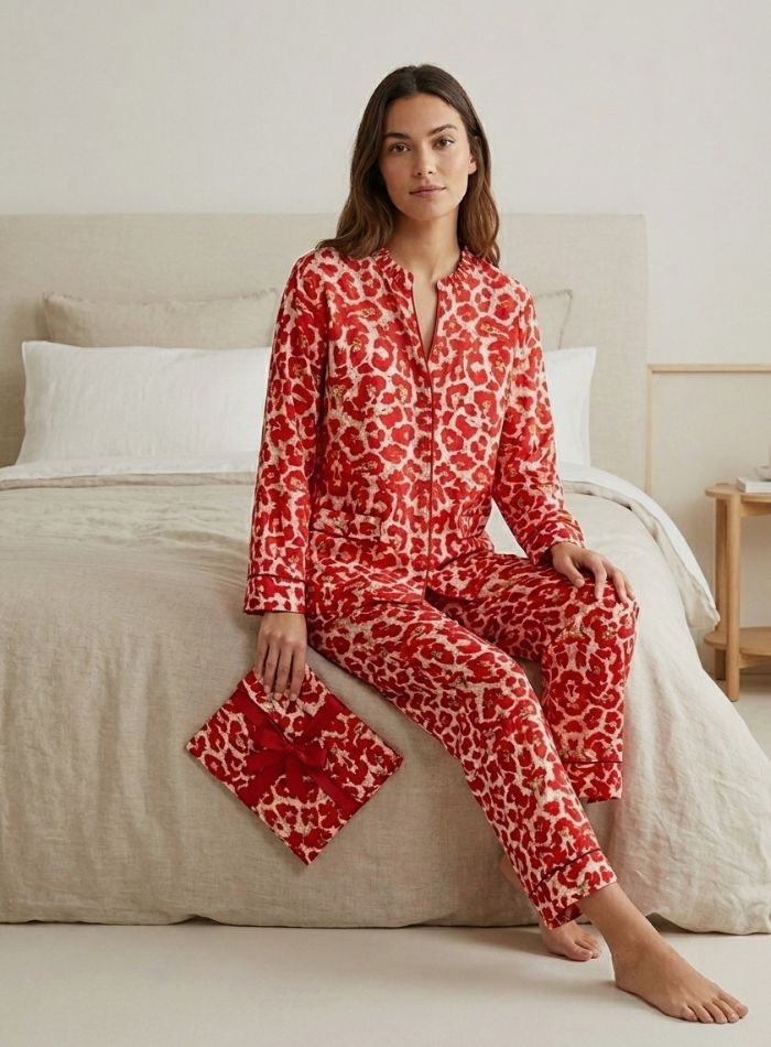 PYJAMA LILU LÉOPARD rouge
