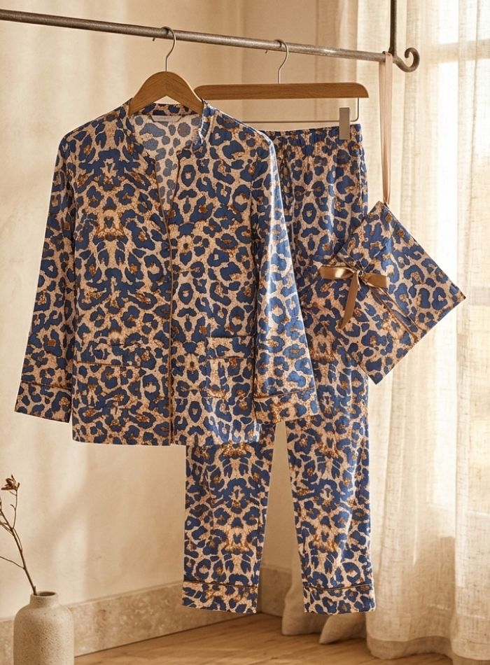 PYJAMA LILU LÉOPARD bleu