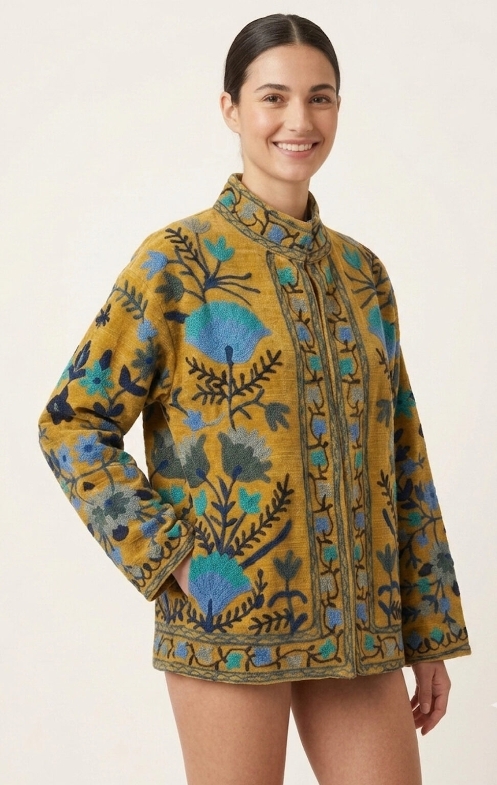 VESTE MAO SUZANI - Coton Moutarde