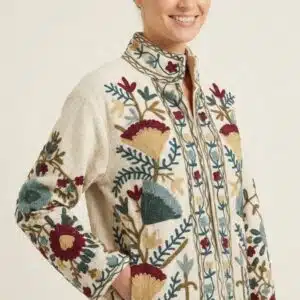 VESTE MAO SUZANI - Coton Blanc Multicolore