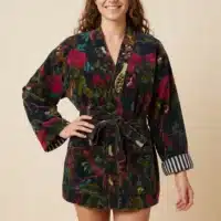Kimono court LILA – Velours de coton imprimé - Thumbnail Image 11