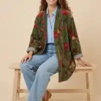 Kimono court LILA – Velours de coton imprimé - Thumbnail Image 8