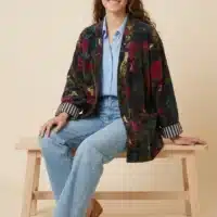 Kimono court LILA – Velours de coton imprimé - Thumbnail Image 12