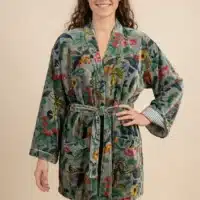 Kimono court LILA – Velours de coton imprimé - Thumbnail Image 14
