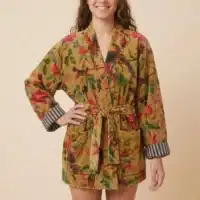 Kimono court LILA – Velours de coton imprimé - Thumbnail Image 7
