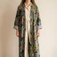 Amaya – Kimono long en velours de coton imprimé - Thumbnail Image 16