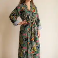Amaya – Kimono long en velours de coton imprimé - Thumbnail Image 17