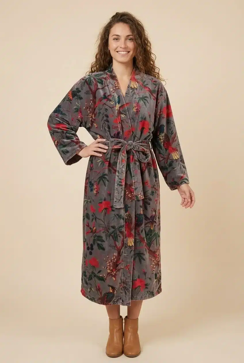 Amaya – Kimono long en velours de coton imprimé – Image 14