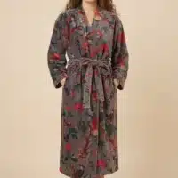 Amaya – Kimono long en velours de coton imprimé - Thumbnail Image 13