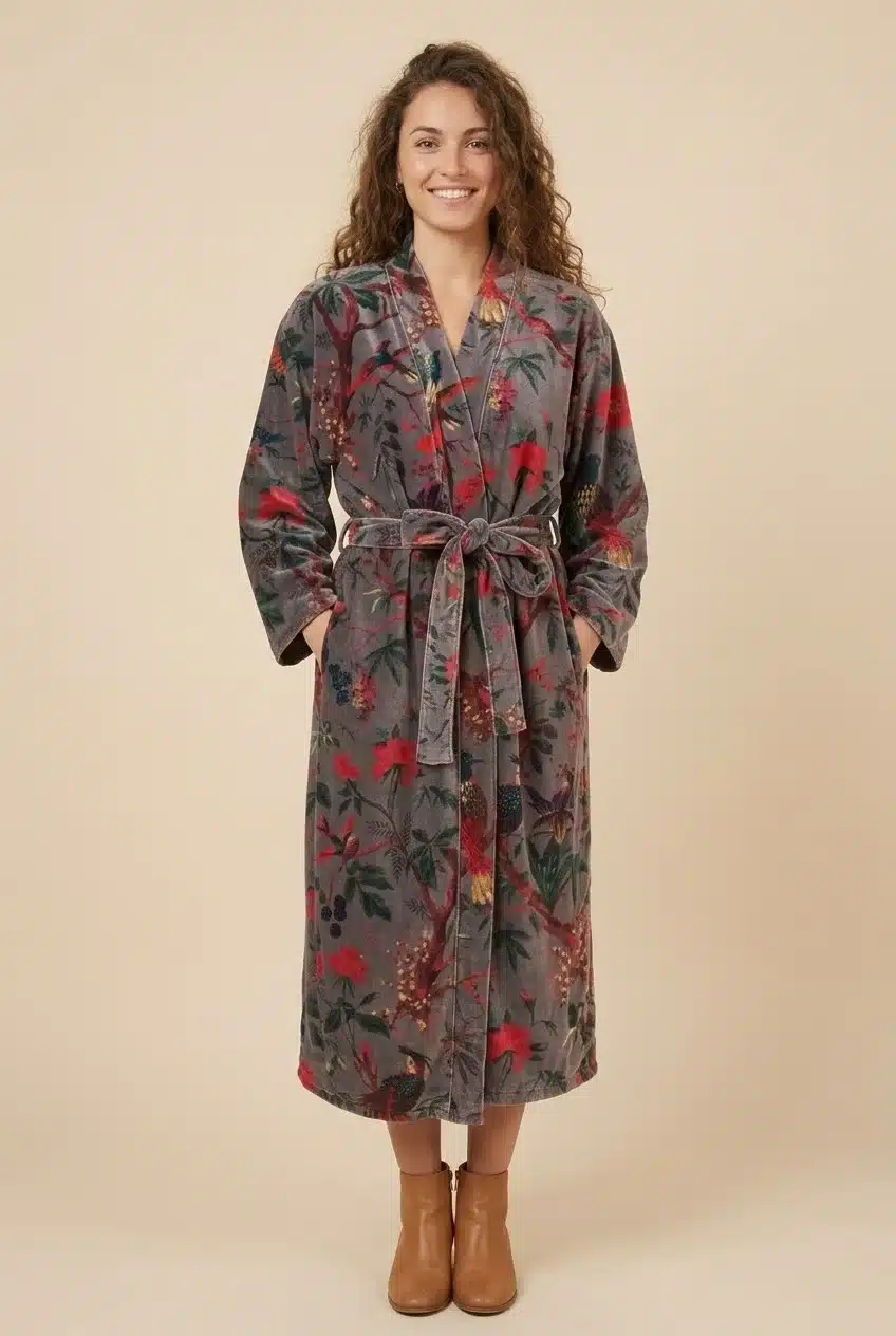 Amaya – Kimono long en velours de coton imprimé – Image 13