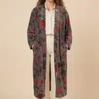 Amaya – Kimono long en velours de coton imprimé - Thumbnail Image 12