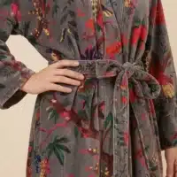 Amaya – Kimono long en velours de coton imprimé - Thumbnail Image 11