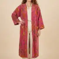 Amaya – Kimono long en velours de coton imprimé - Thumbnail Image 10