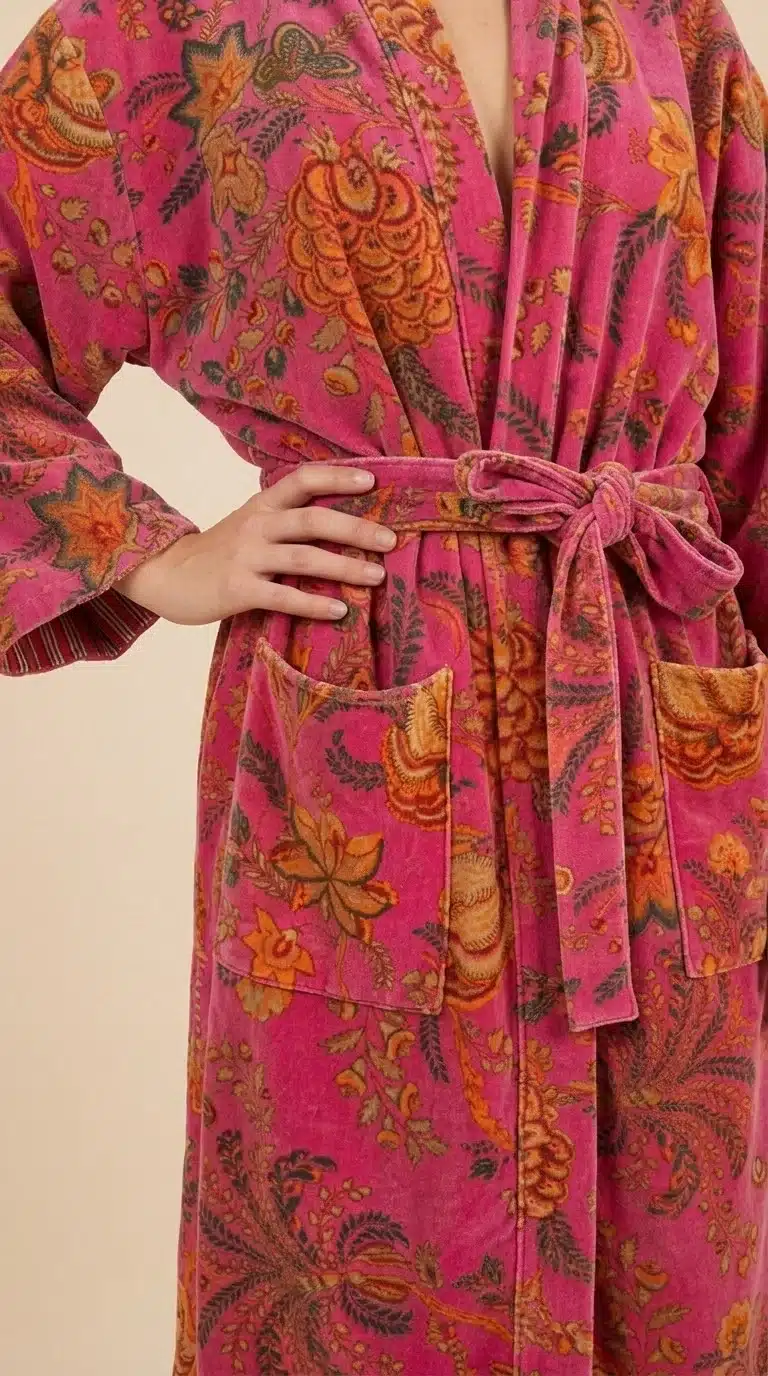Amaya – Kimono long en velours de coton imprimé – Image 9