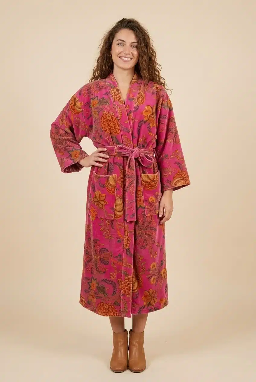 Amaya – Kimono long en velours de coton imprimé – Image 8