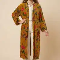Amaya – Kimono long en velours de coton imprimé - Thumbnail Image 7