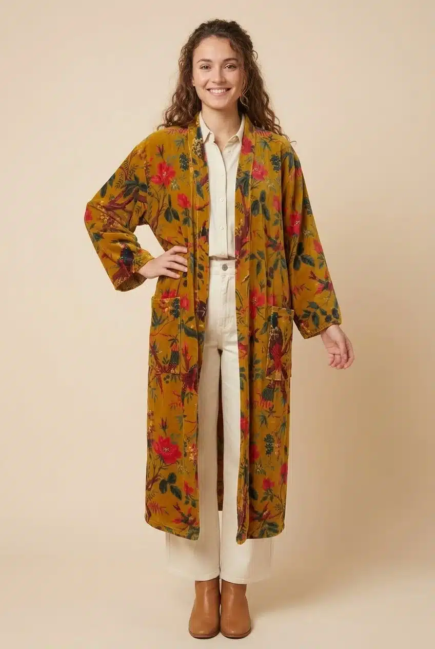 Amaya – Kimono long en velours de coton imprimé – Image 7