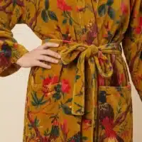 Amaya – Kimono long en velours de coton imprimé - Thumbnail Image 6
