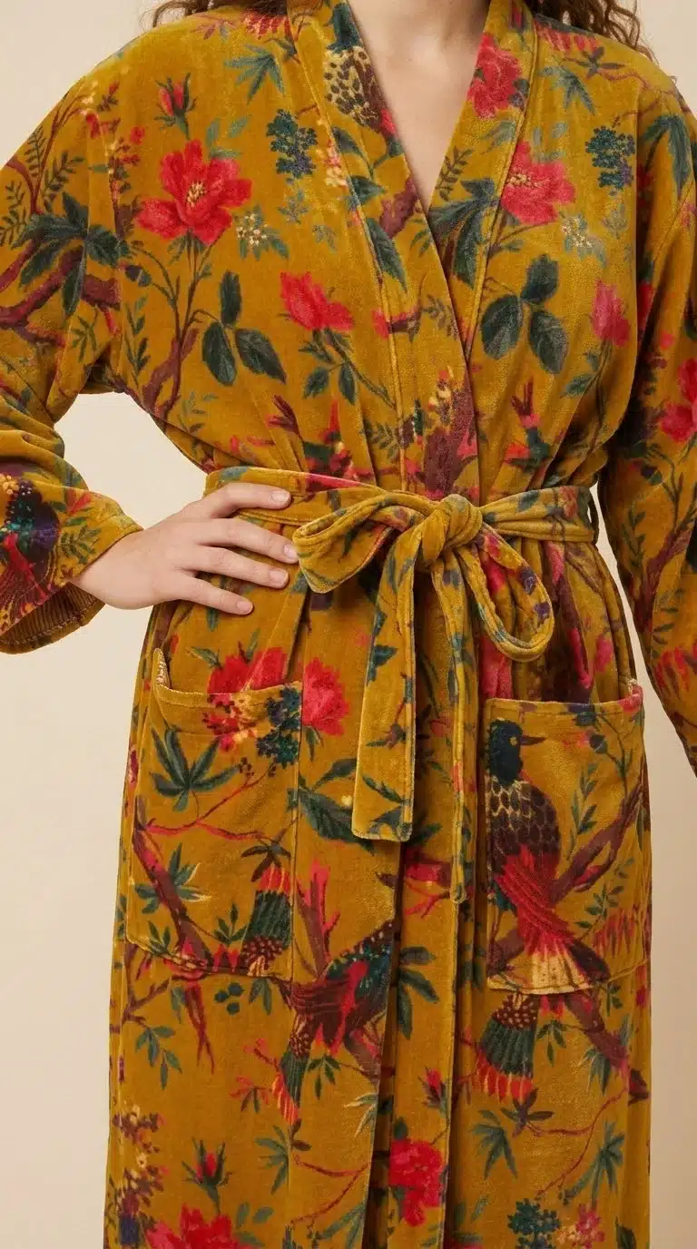 Amaya – Kimono long en velours de coton imprimé – Image 6