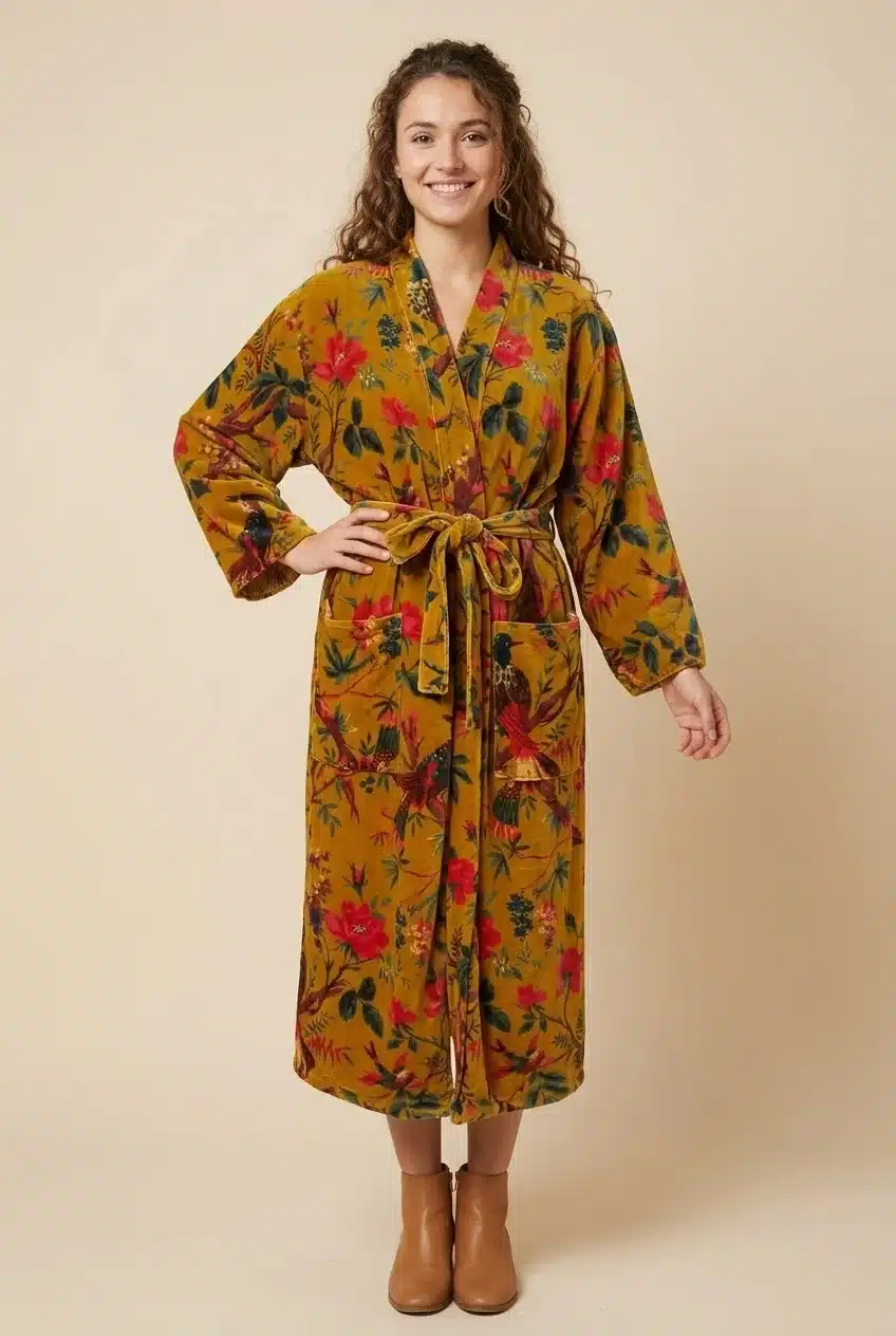 Amaya – Kimono long en velours de coton imprimé – Image 5