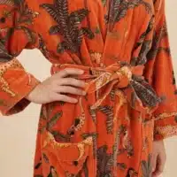 Amaya – Kimono long en velours de coton imprimé - Thumbnail Image 3